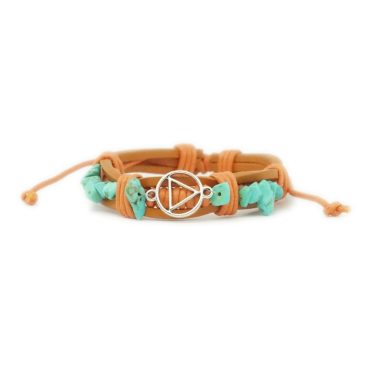 Orange Leather with Turquoise Bracelet